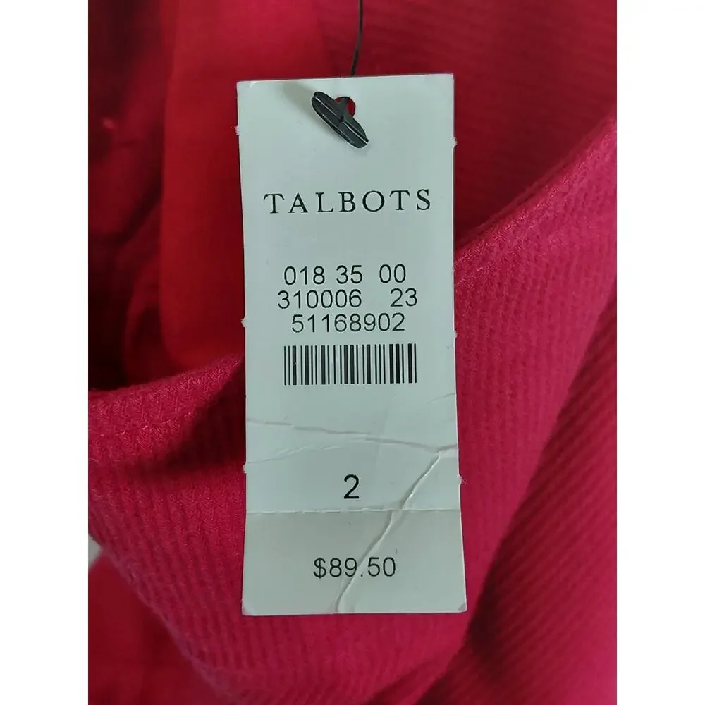 NWT Talbots Pink Pencil Knee Length Lined Skirt Women Size 2